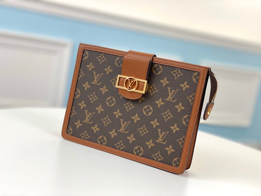 M69184 路L家-Pochette Dauphine 手袋 老花拼黃花