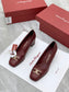 Salvatore Ferragamo鞋-菲拉格慕 馬蹄扣 小方頭 低跟鞋