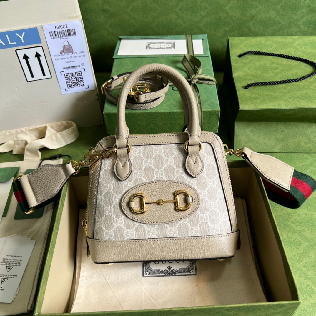 古G家-Ophidia 方形復古 手提包 20x19.5x7.5 燕麥色