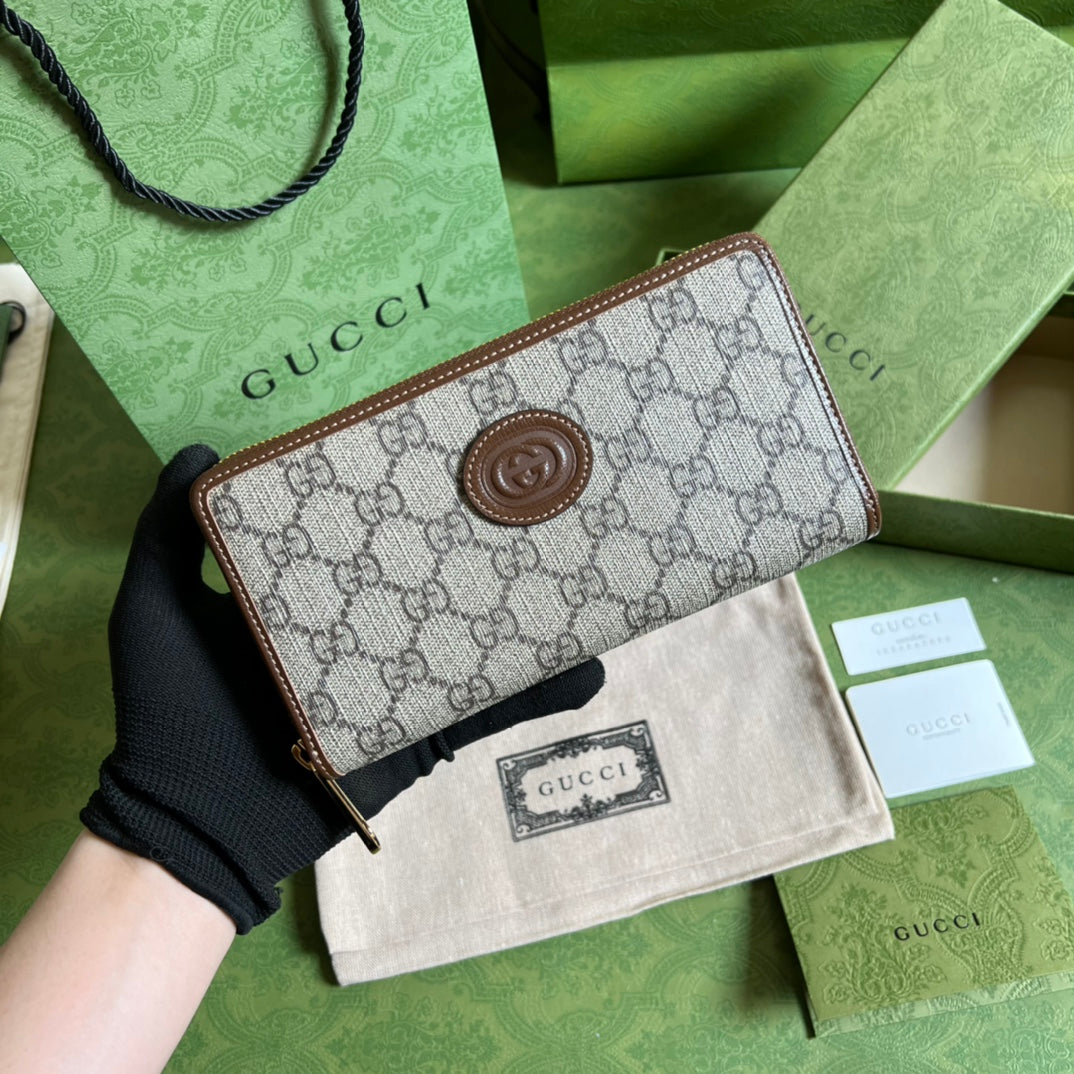 Gucci 經典老花拉鍊長夾
