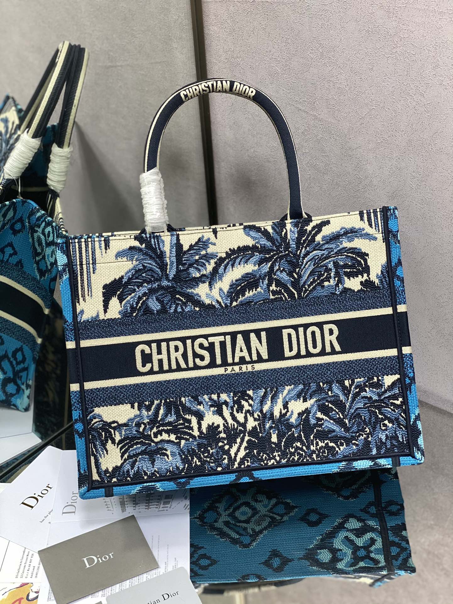 Dior Book Tote-小號36.5cm-夏日椰林