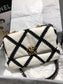 Chanel 19Bag 牛皮款-黑白格紋