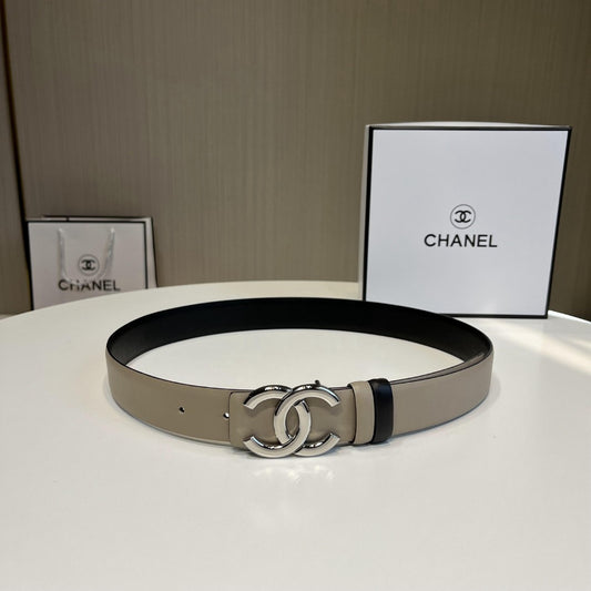 小香家-米色皮帶-3.0cm