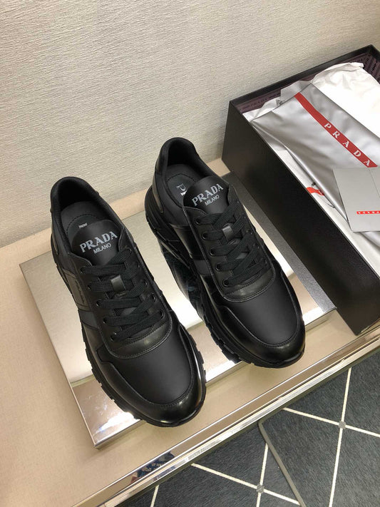 Pra-小牛皮 休閒運動鞋 黑色