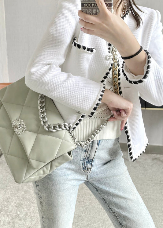 小香家-19Bag  奶油灰銀扣 大號