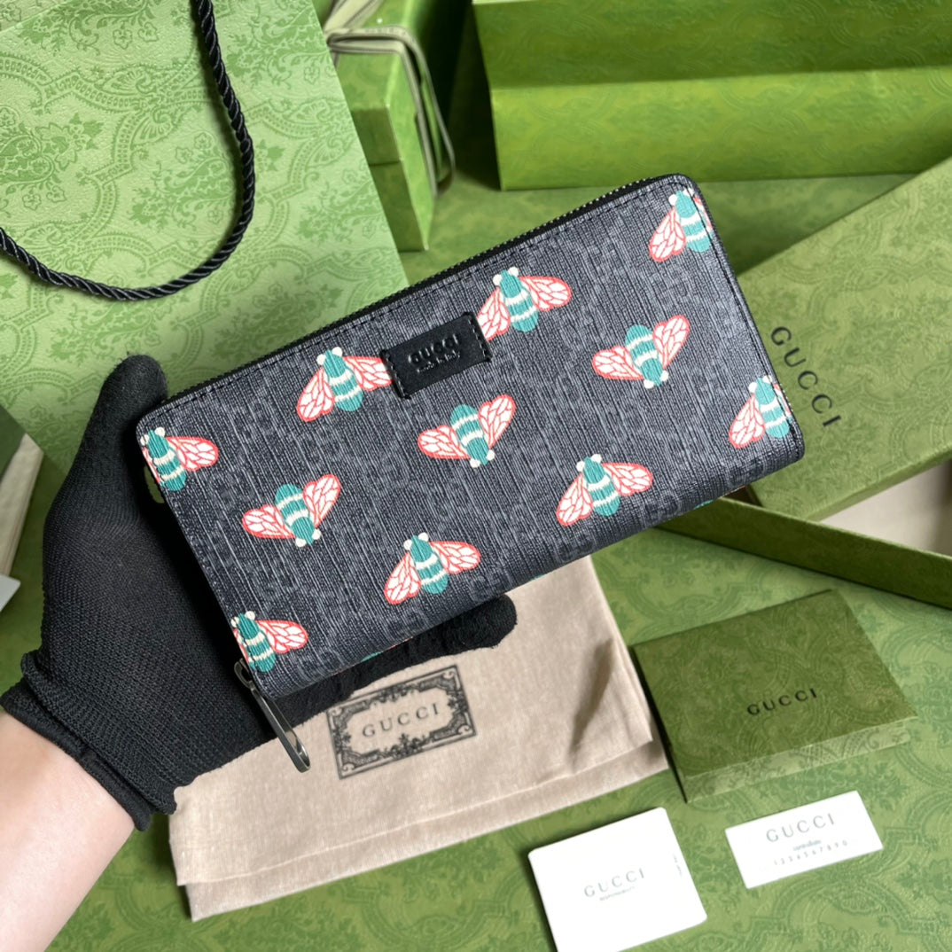 Gucci 最新款蜜蜂拉鍊長夾