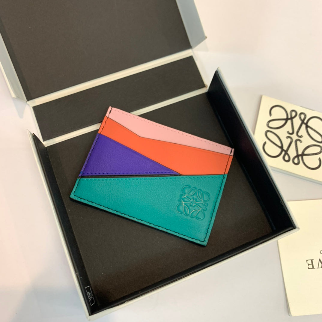 Loewe Plain Card Holder 多色拼接皮革卡包