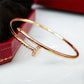 Cartier 細版釘子手鐲 玫瑰金半鑽