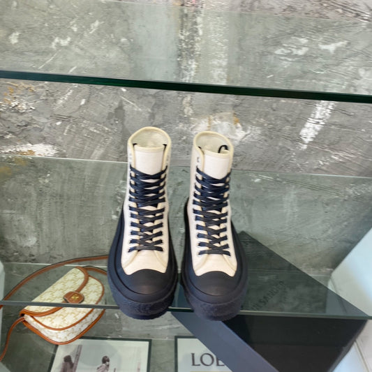 Jil sander-2022新款 高筒帆布鞋 白色
