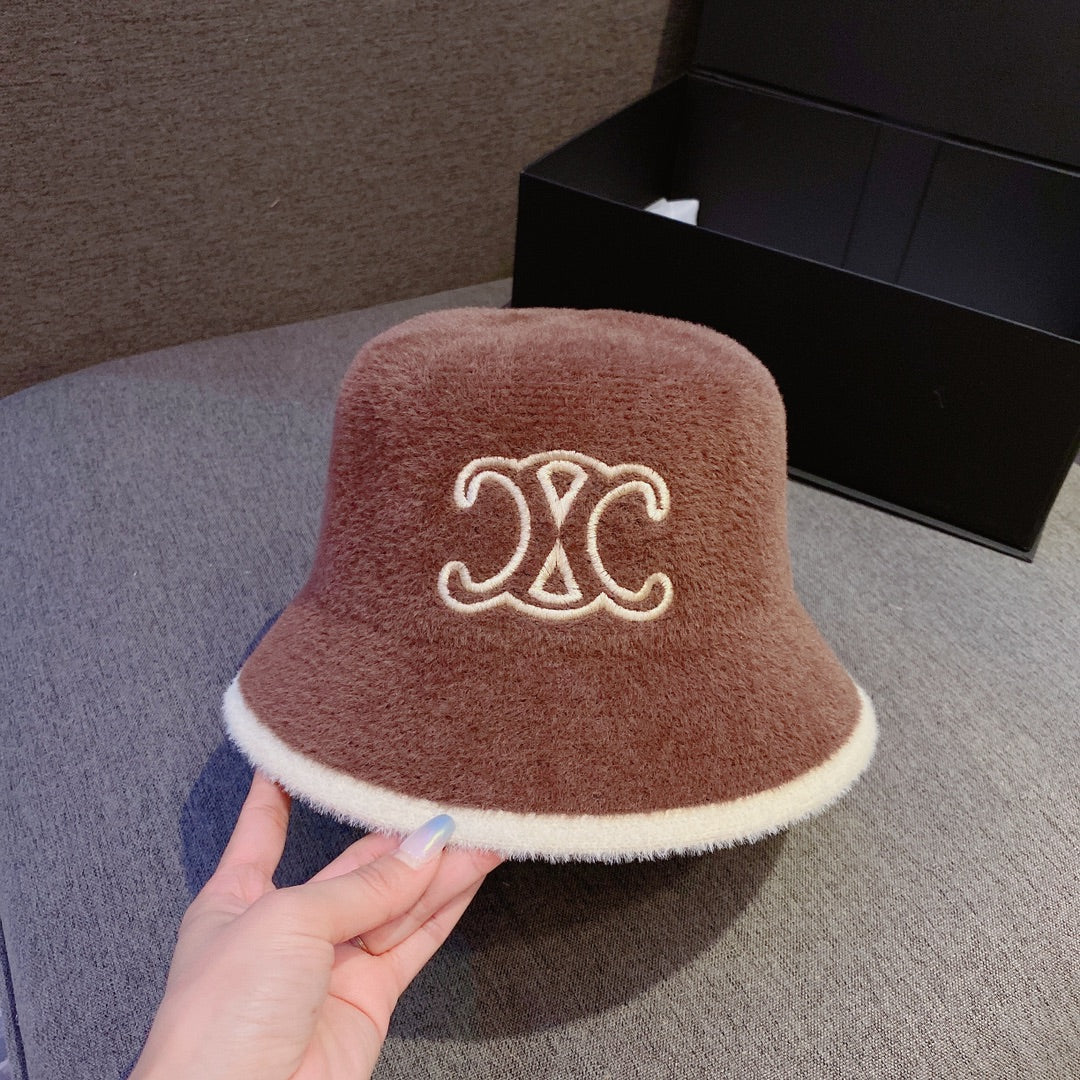 賽C家-水貂絨漁夫帽 咖色
