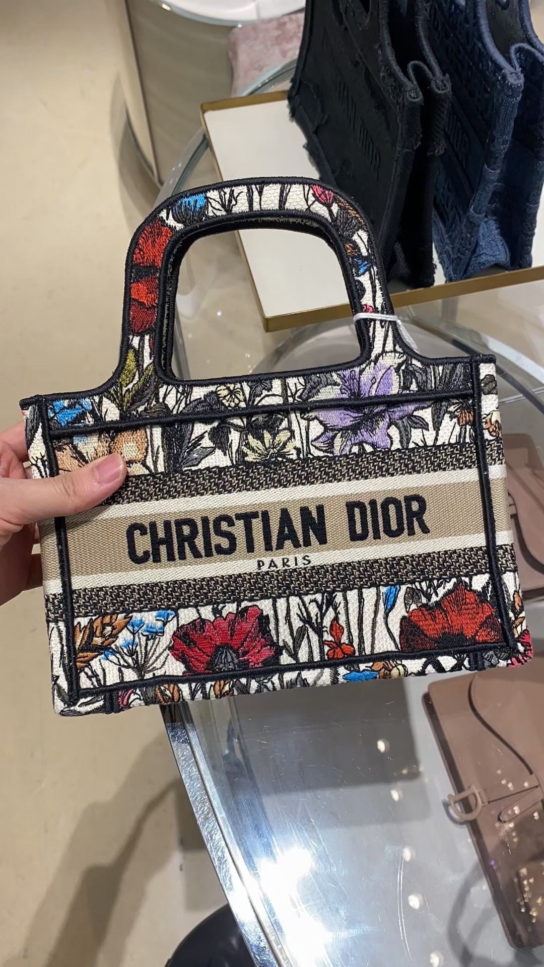 Dior Book Tote Mini 23cm-月季花系列