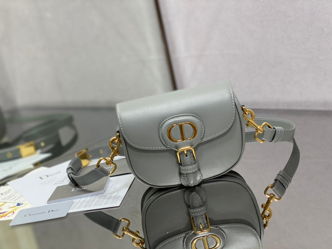 Dior Bobby-小號18cm-岩石灰牛皮