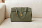 賽C家-soft 16 大號光滑牛皮革柔軟手袋-軍綠色