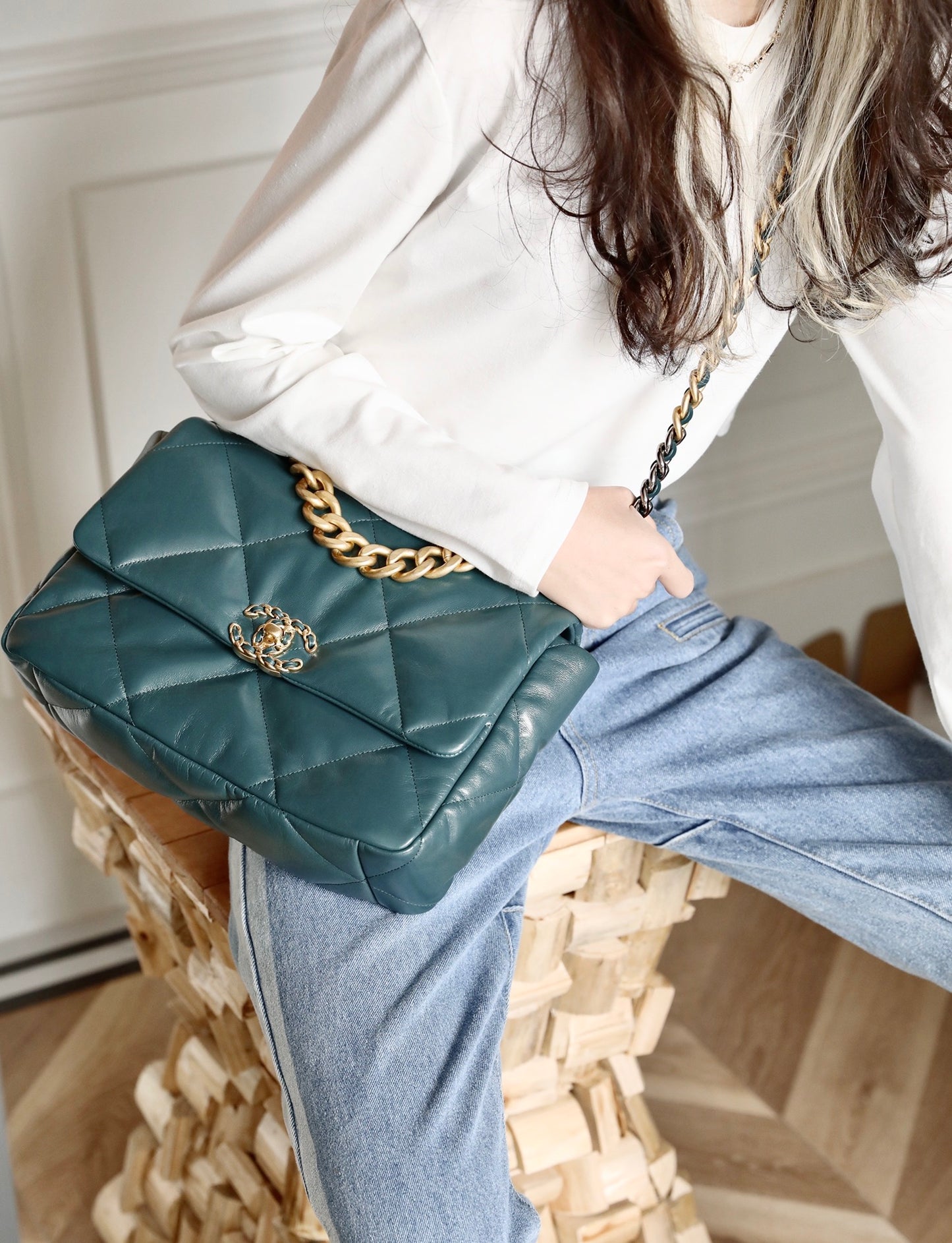 Chanel 19Bag-中號墨綠色