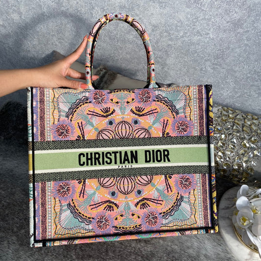 Dior Book Tote-大號41.5cm-多色花朵