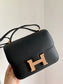 Hermes-Constance mini 19-黑色-Epsom-玫瑰金扣