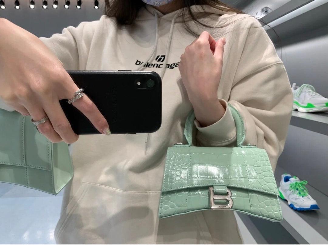 巴黎世-沙漏包S-薄荷綠鱷魚紋