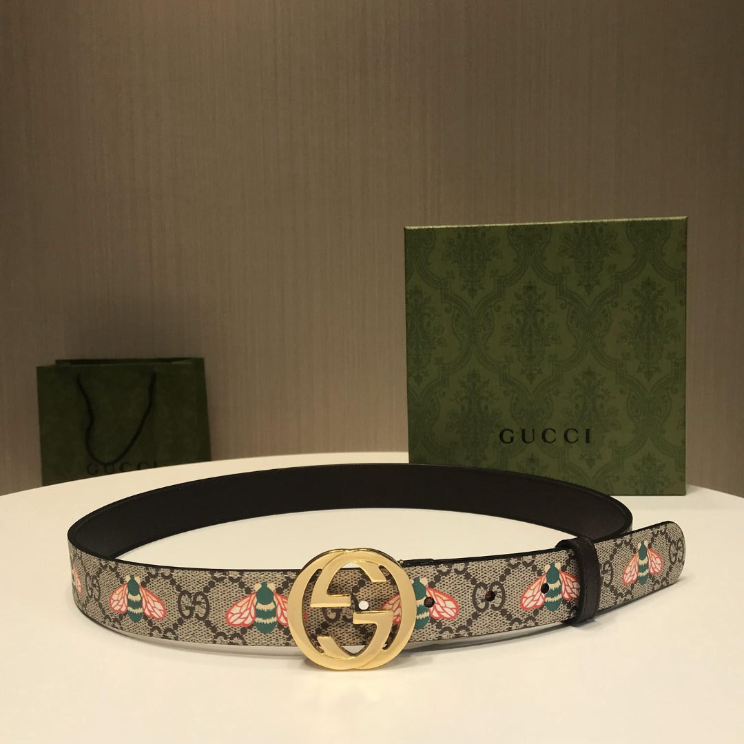 古G家-老花印花皮帶-3.0cm