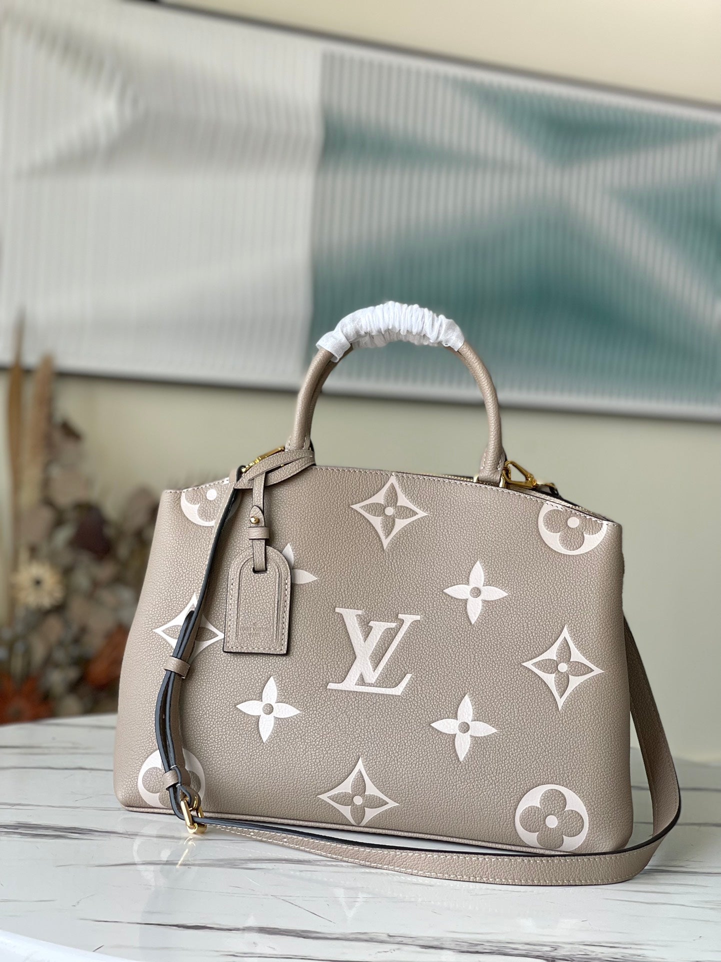 M45842 路L家-Grand Palais 手袋 灰色絲印