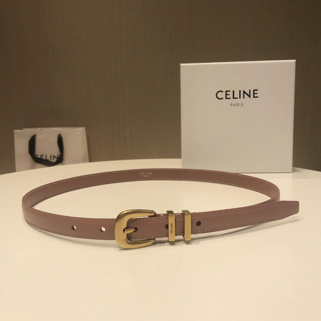 賽C家-粉色金扣皮帶-1.8cm