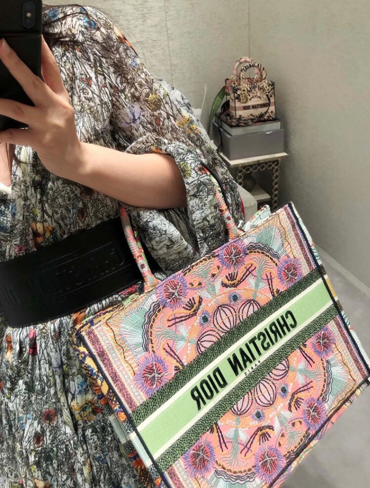 Dior Book Tote-大號41.5cm-多色花朵