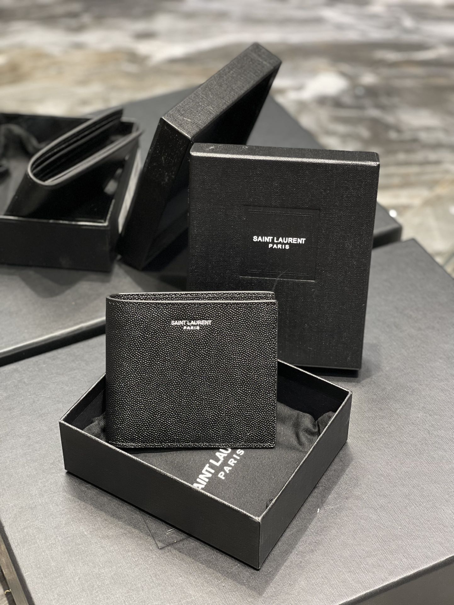 YSL 男士短款單隔層短夾