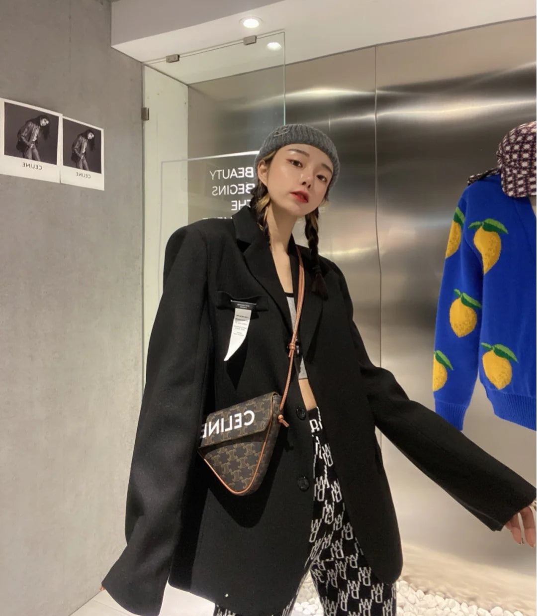 Celine 凱旋門老花三角形包