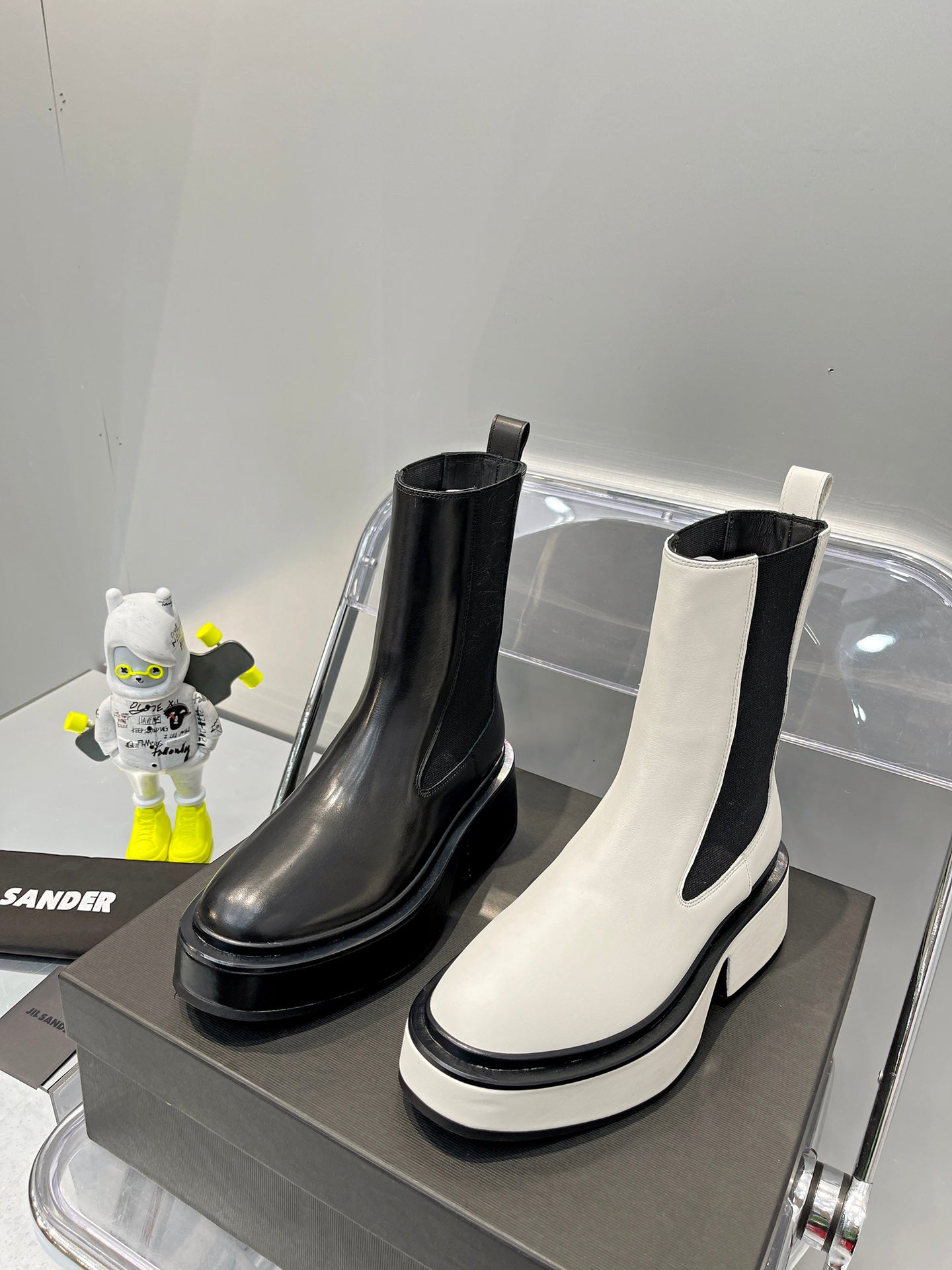 Jil sander-2022秋冬新款 側鬆緊帶厚底靴