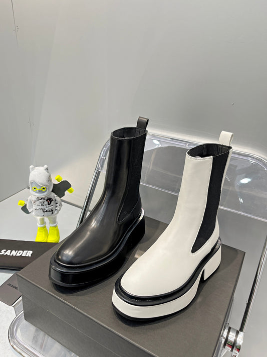 Jil sander-2022秋冬新款 側鬆緊帶厚底靴