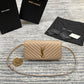 YSL  Kate 99絎縫小羊皮手袋-杏色金扣