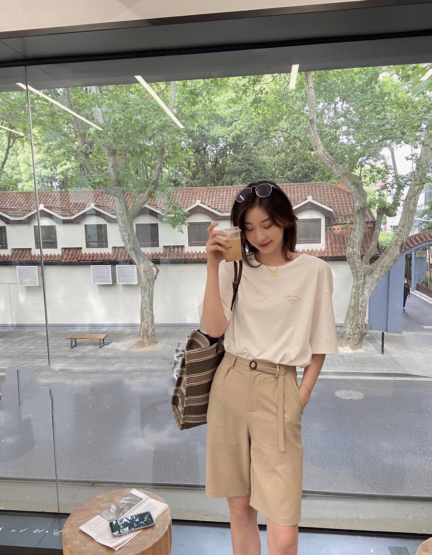 Celine 條紋提花和小牛皮正方形手袋