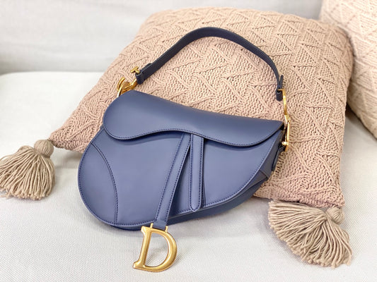 Dior Saddle 馬鞍包-平紋牛皮-大號夜藍色-25.5cm