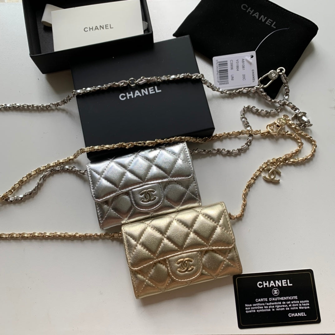 Chanel CF 鏈條零錢卡包