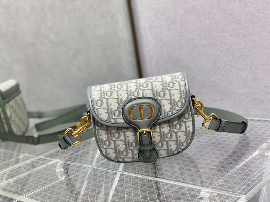 Dior Bobby-小號18cm-灰色老花