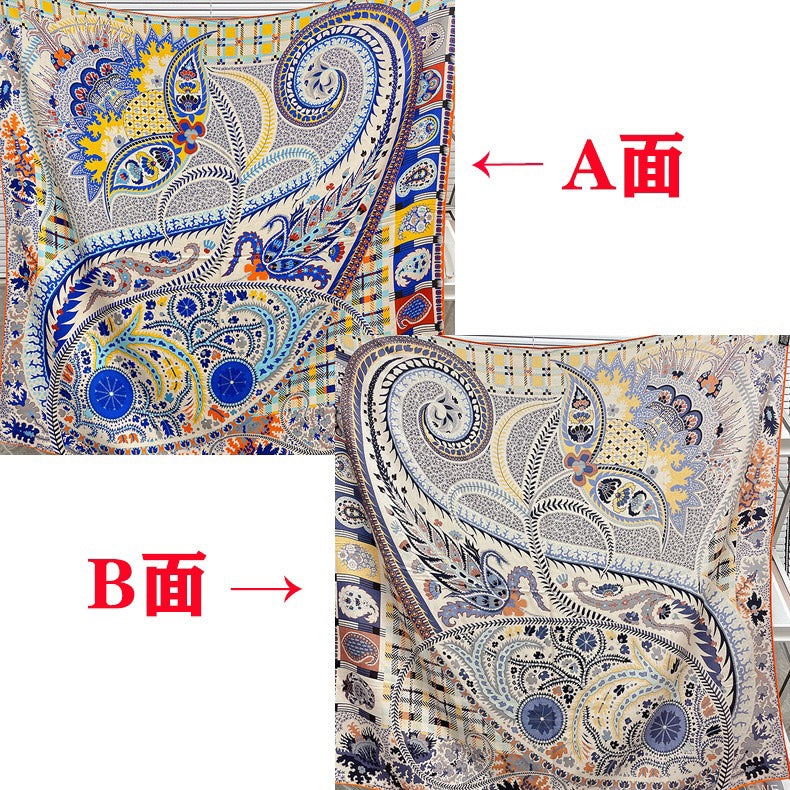 小愛款-雙面大絲巾 136cm-30%真絲70%羊毛