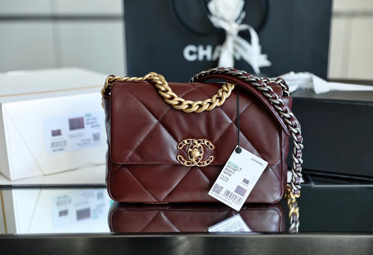 Chanel 19Bag-小號深棗紅