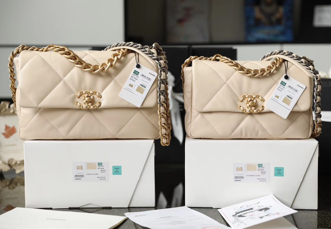Chanel 19Bag-小號杏色