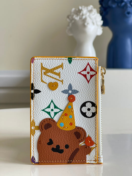 LV 白彩小熊拉鍊零錢包