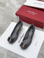 Salvatore Ferragamo鞋-菲拉格慕 VARA大蝴蝶結 絲絨面 金梅花跟 高跟鞋