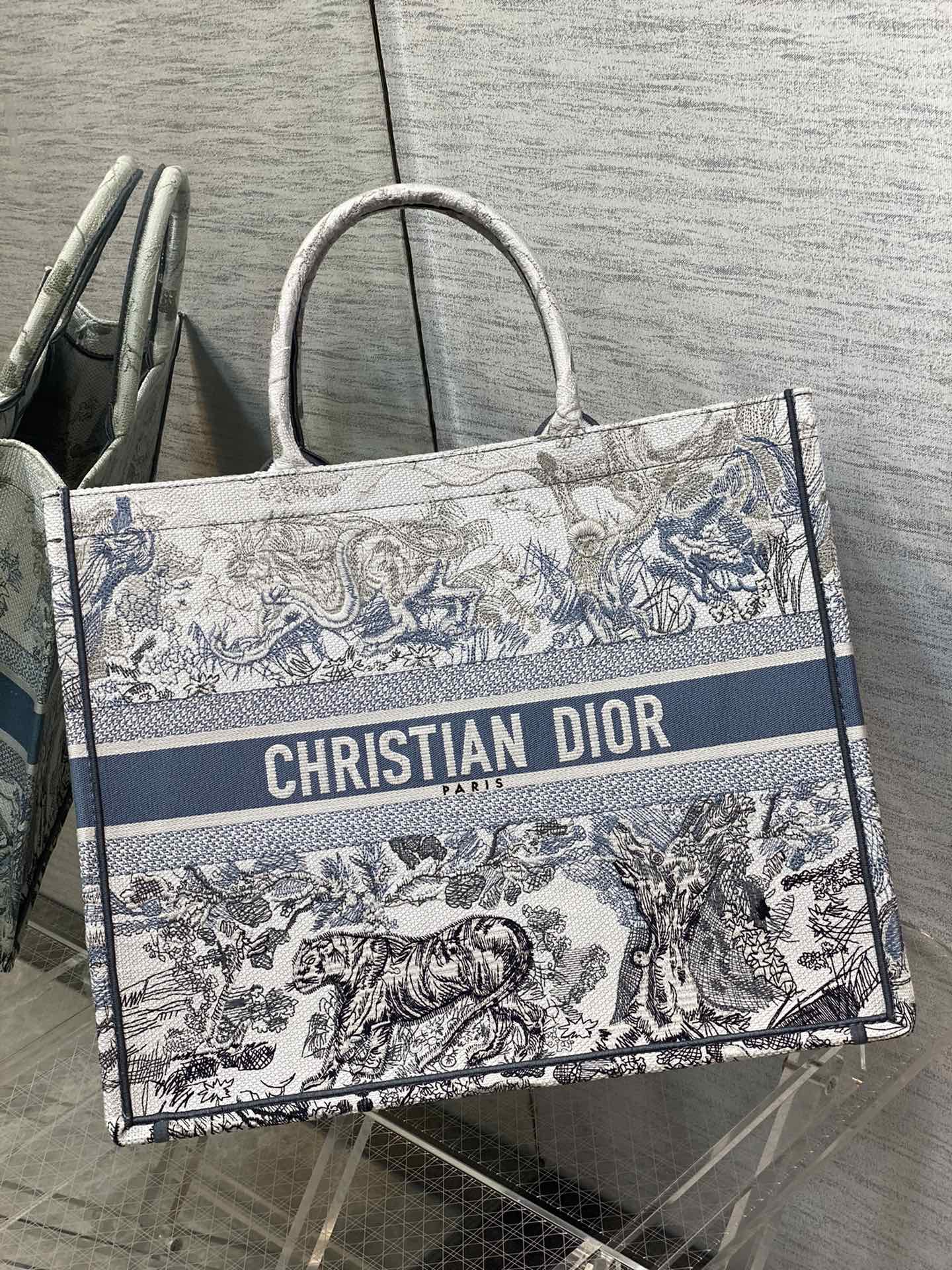 Dior Book Tote-大號41.5cm-漸變老虎