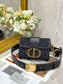 Dior 蒙田 Mini Box-帆布刺繡-金扣-17.5cm-黑