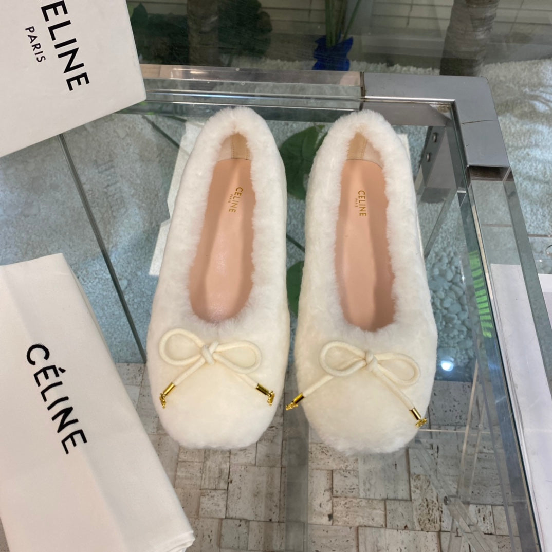 賽C家-22fw 秋冬新款小羊毛樂福鞋 凱旋門小吊墜