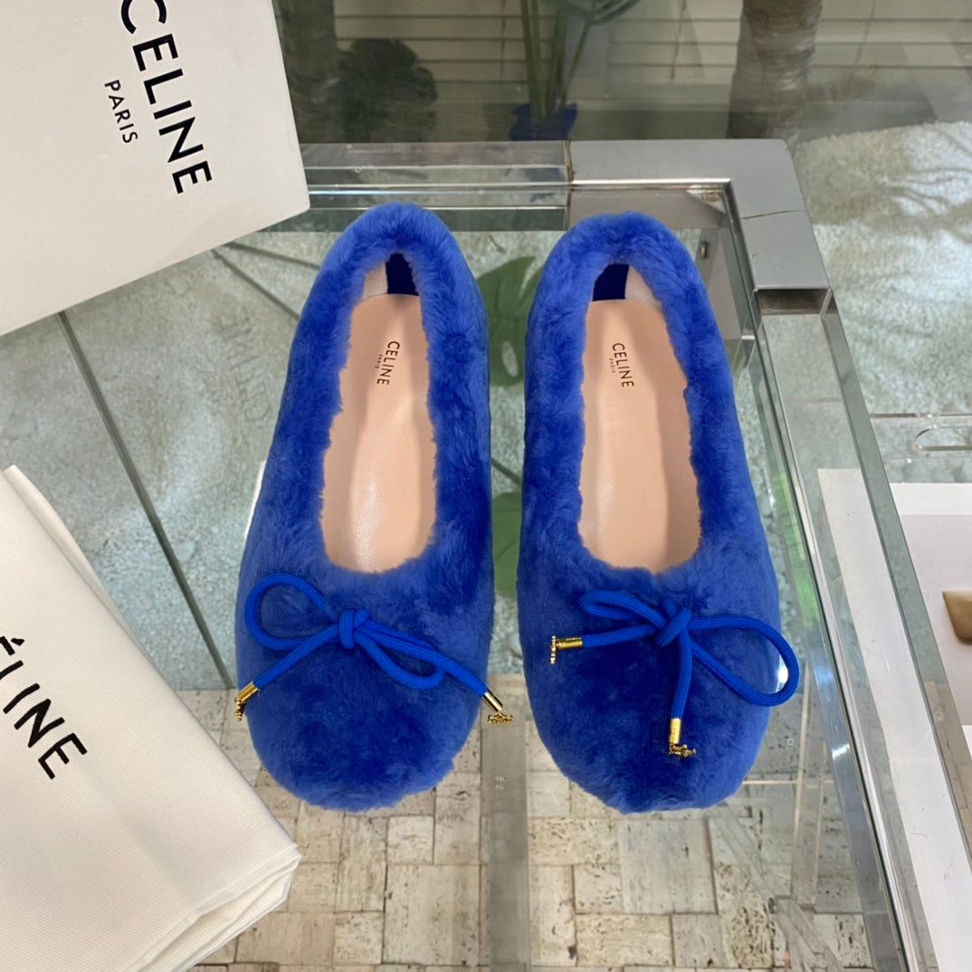 賽C家-22fw 秋冬新款小羊毛樂福鞋 凱旋門小吊墜