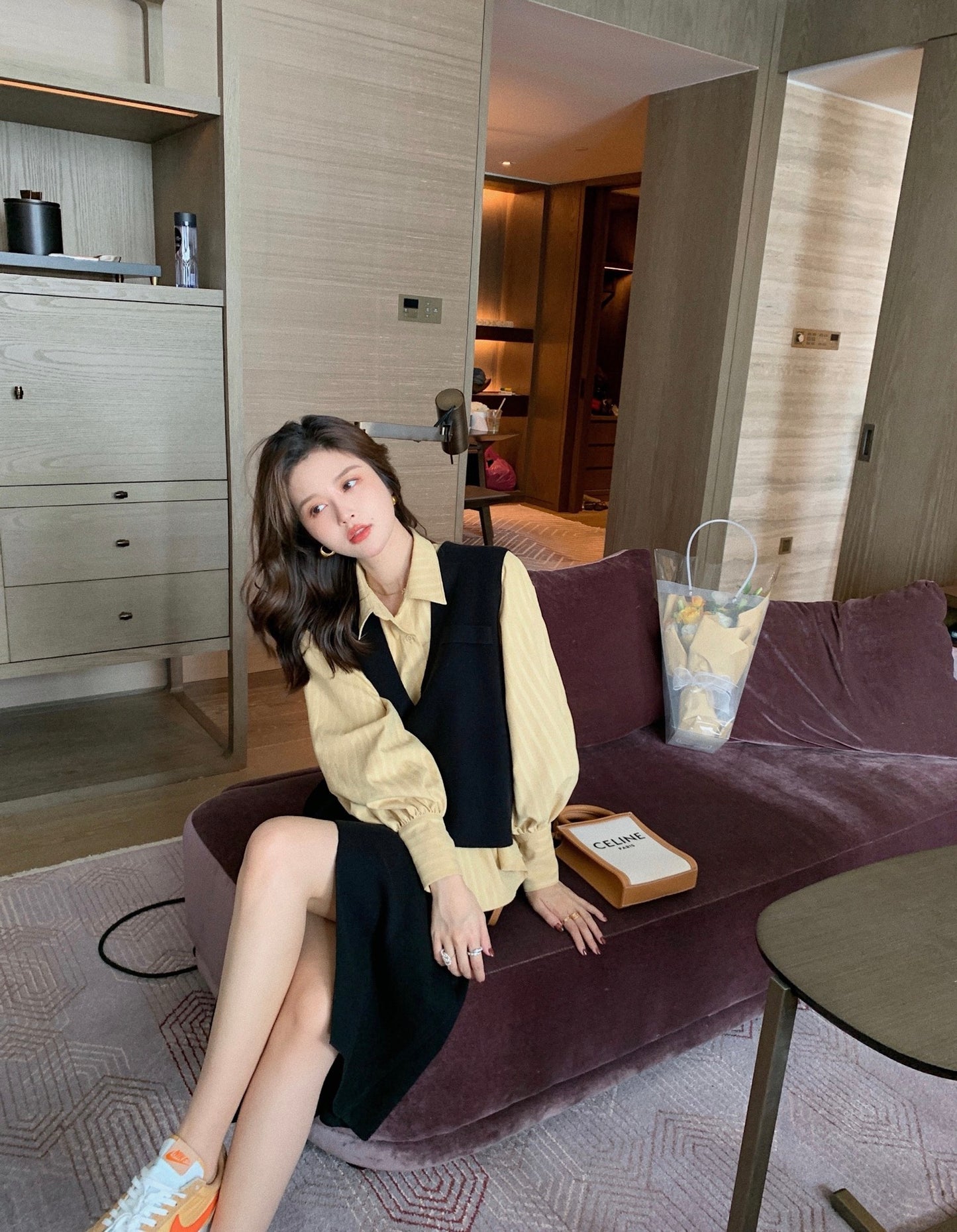 Celine Cabas mini 印花牛皮豎款手袋