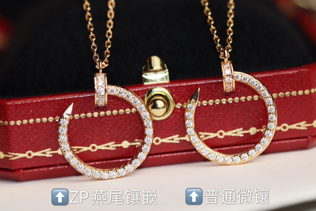 Cartier 釘子滿鑽項鍊
