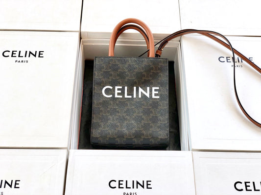 熱銷款 Celine Mini Cabas 棕色老花