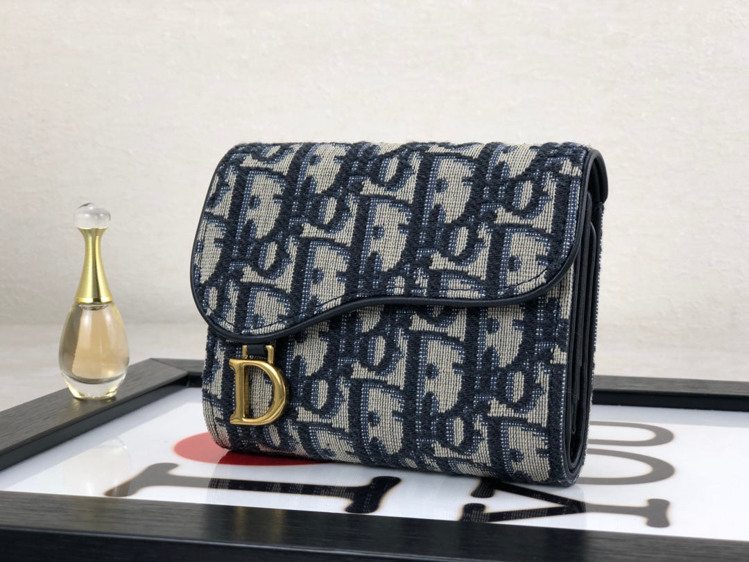 Dior Saddle 老花三折短夾