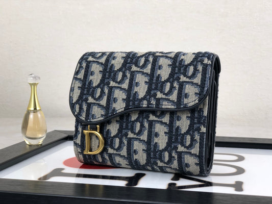 Dior Saddle 老花三折短夾