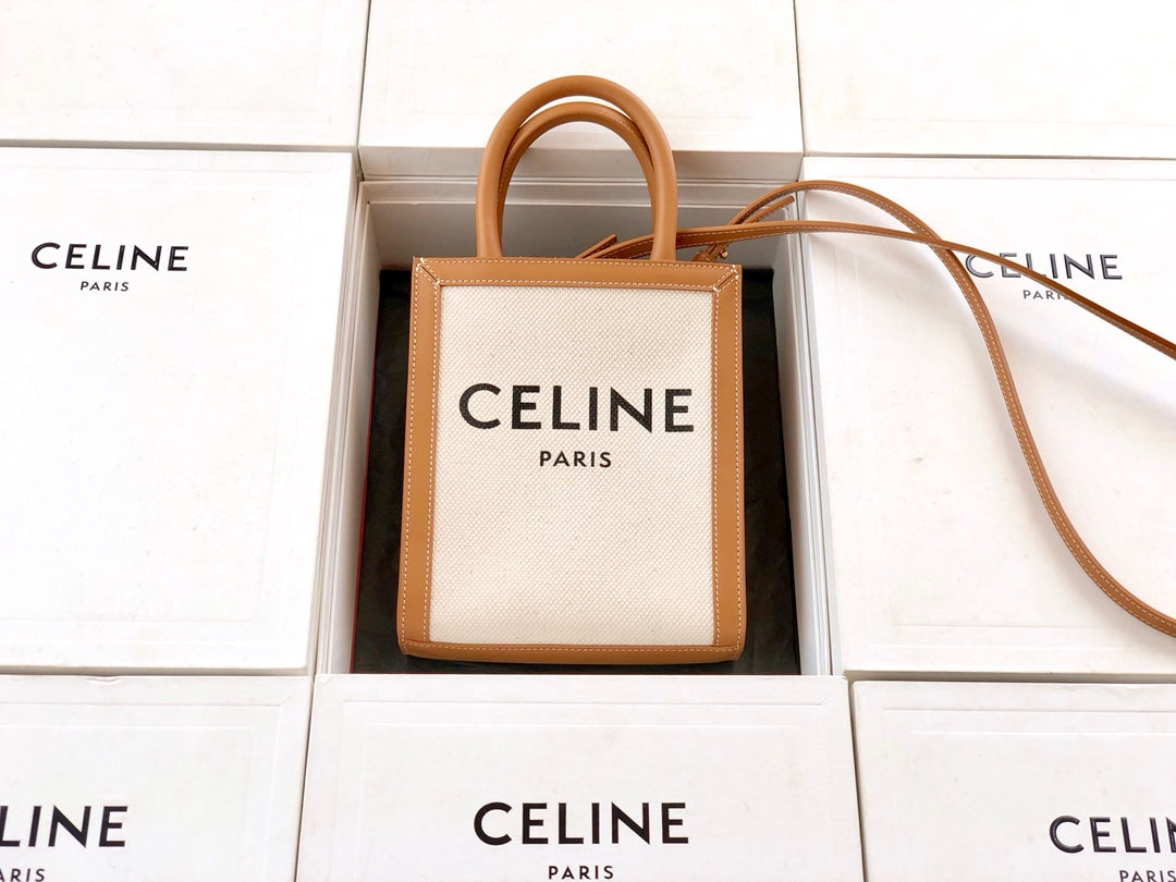 Celine Cabas mini 印花牛皮豎款手袋