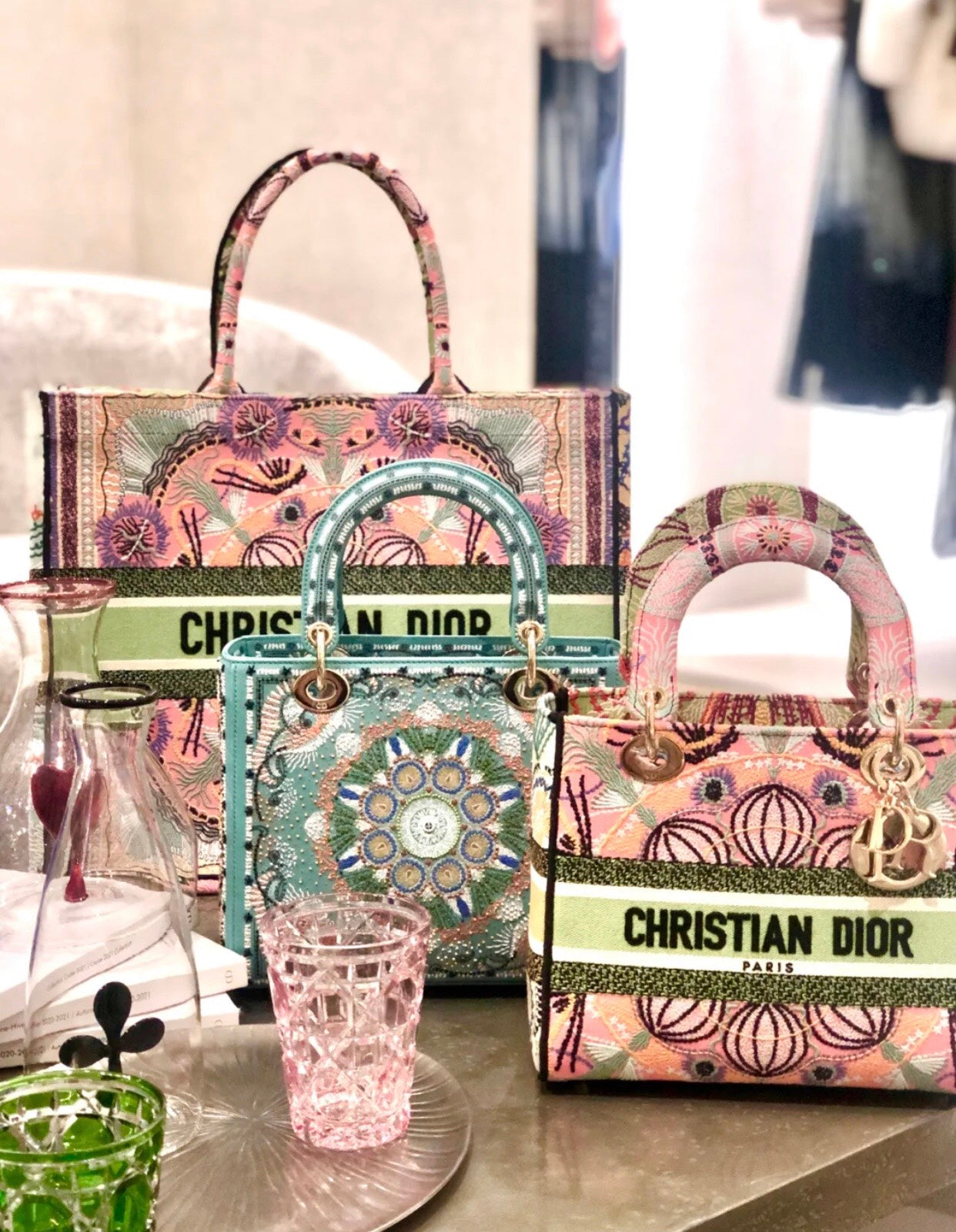 Dior Book Tote-大號41.5cm-多色花朵
